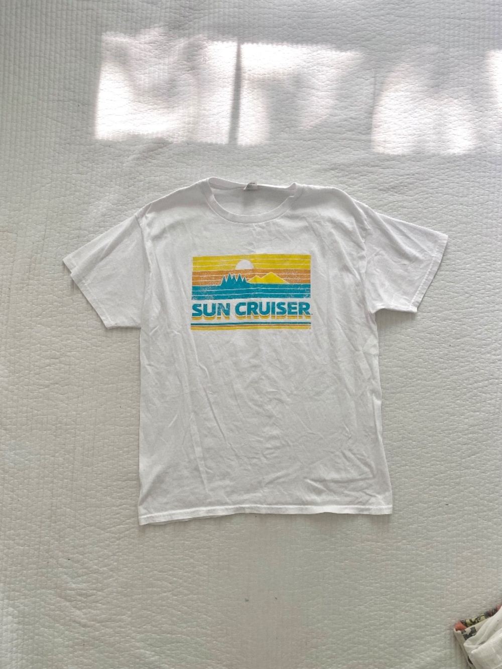 White beach summer suncruiser cotton tee